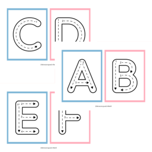 Flashcards Alfabeto Traçado - Azul e Rosa