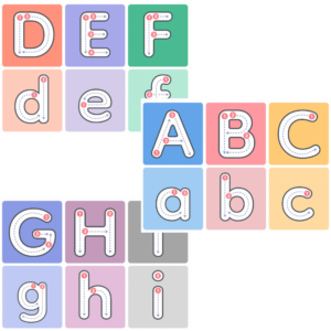 Flashcards Letras Alfabeto - Colorido Traçado